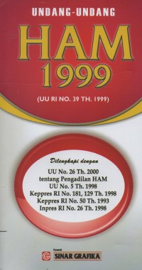 Image of Undang-undang HAM 1999 (UU RI No. 39 Th. 1999)