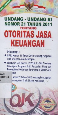 Image of Undang-undang Republik Indonesia nomor 21 tahun 2011 tentang Otoritas Jasa Keuangan