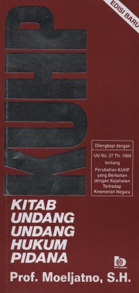 Image of KUHP : kitab undang-undang hukum pidana