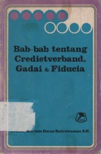 Image of Bab-bab tentang credietverband, gadai dan fiducia