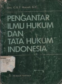 Image of Pengantar ilmu hukum dan tata hukum Indonesia